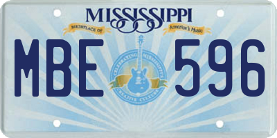 MS license plate MBE596