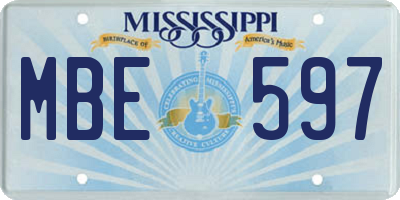 MS license plate MBE597