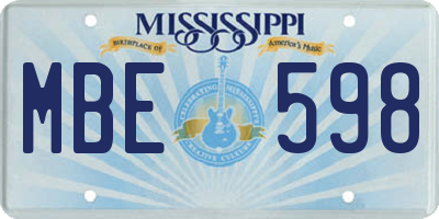 MS license plate MBE598