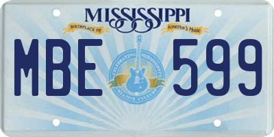 MS license plate MBE599