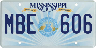 MS license plate MBE606