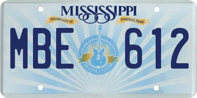 MS license plate MBE612