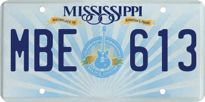 MS license plate MBE613