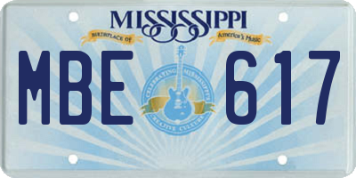 MS license plate MBE617