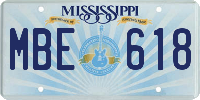 MS license plate MBE618
