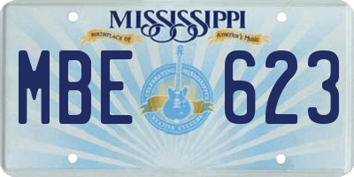 MS license plate MBE623