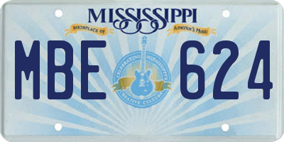 MS license plate MBE624