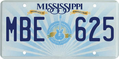 MS license plate MBE625