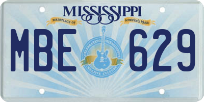 MS license plate MBE629