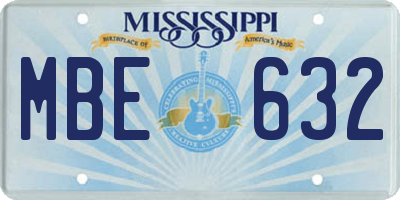 MS license plate MBE632