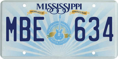 MS license plate MBE634