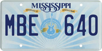 MS license plate MBE640