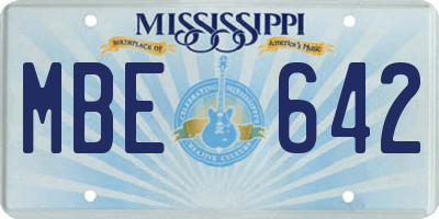 MS license plate MBE642