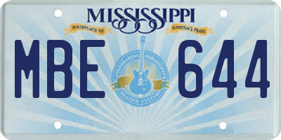 MS license plate MBE644