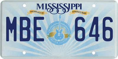 MS license plate MBE646
