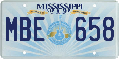 MS license plate MBE658