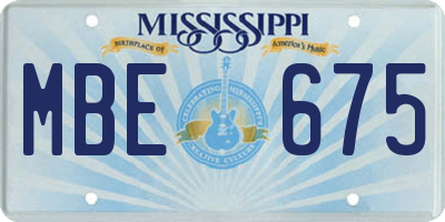 MS license plate MBE675