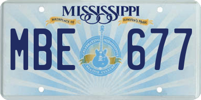 MS license plate MBE677