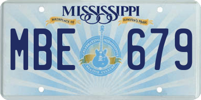 MS license plate MBE679