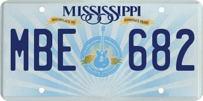 MS license plate MBE682