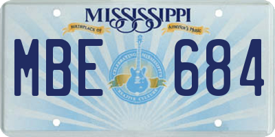 MS license plate MBE684