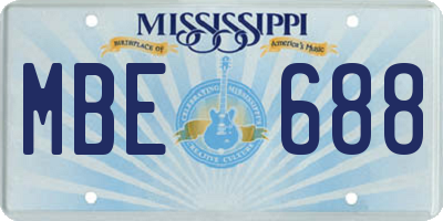MS license plate MBE688
