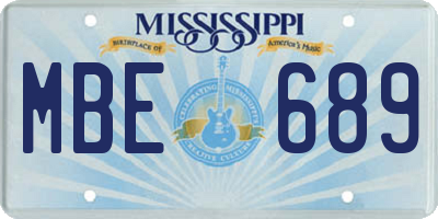 MS license plate MBE689