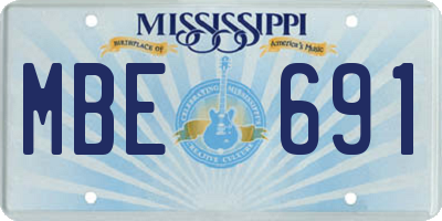 MS license plate MBE691