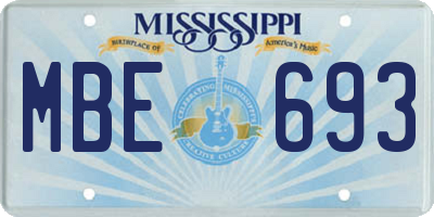 MS license plate MBE693