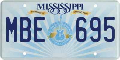 MS license plate MBE695
