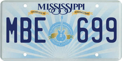 MS license plate MBE699