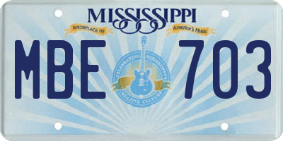 MS license plate MBE703