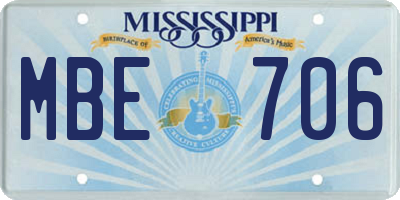 MS license plate MBE706