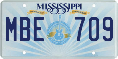 MS license plate MBE709