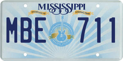 MS license plate MBE711
