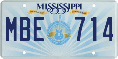 MS license plate MBE714