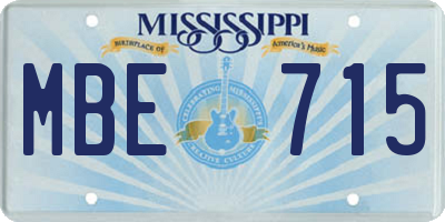 MS license plate MBE715