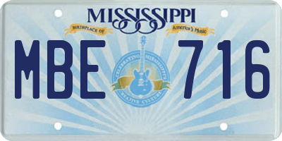 MS license plate MBE716