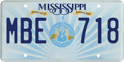 MS license plate MBE718