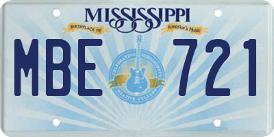 MS license plate MBE721