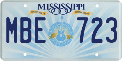 MS license plate MBE723