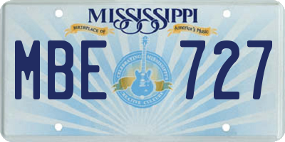 MS license plate MBE727