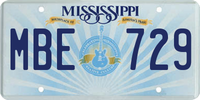 MS license plate MBE729