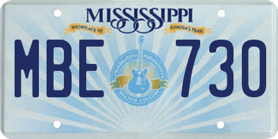 MS license plate MBE730