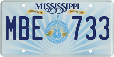 MS license plate MBE733