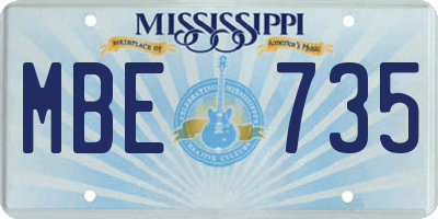 MS license plate MBE735
