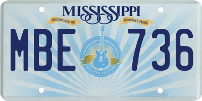 MS license plate MBE736