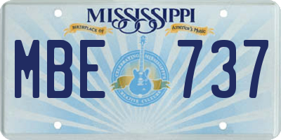 MS license plate MBE737