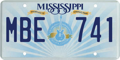 MS license plate MBE741