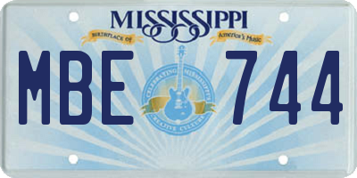 MS license plate MBE744